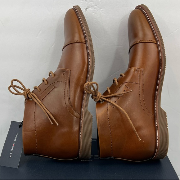 TOMMY HILFIGER, MEN’S DRESS LACE UP CHUKKA BOOTS, BROWN SIZE 9.5 - Picture 7 of 16